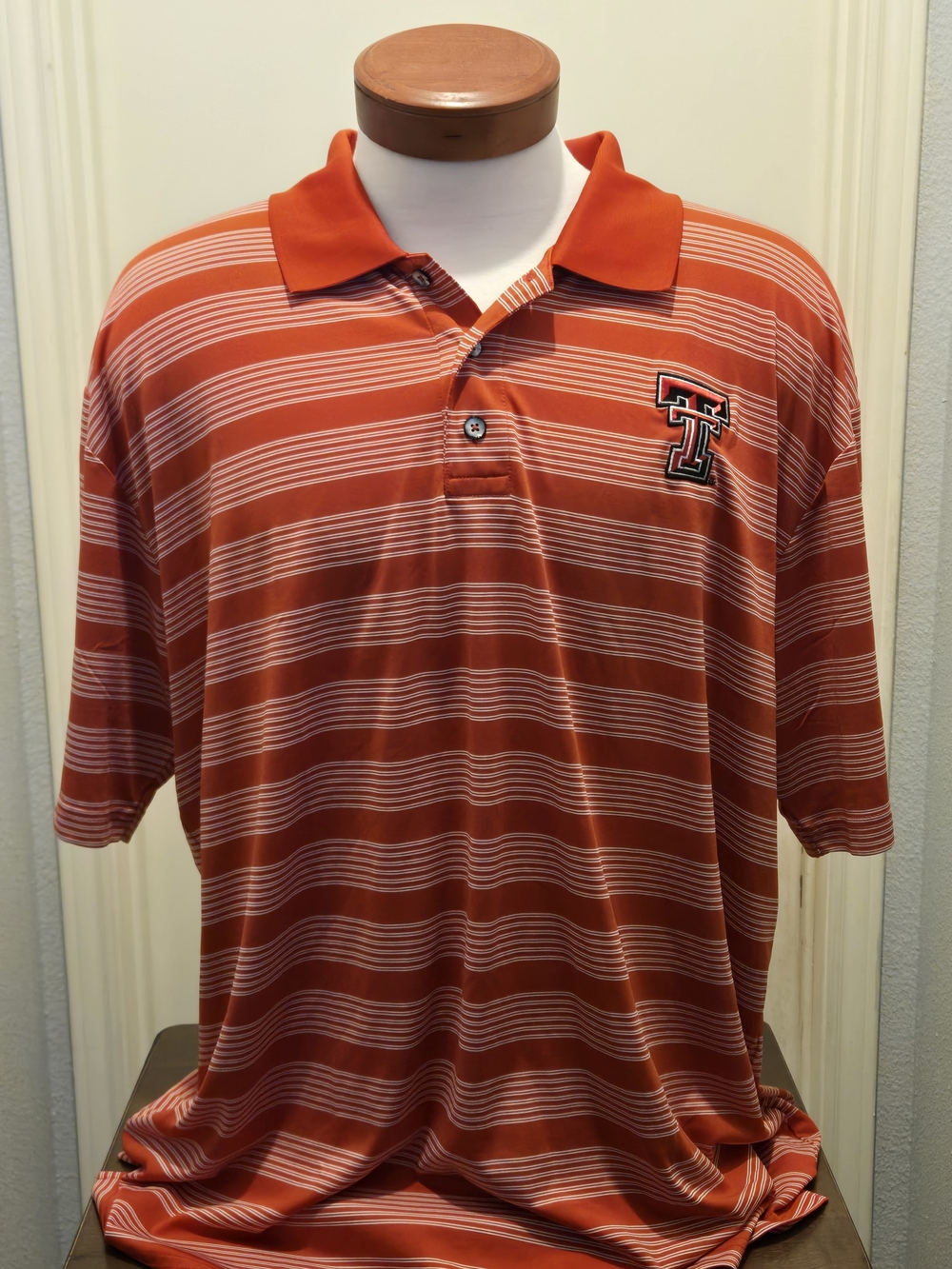 Knights Apparel,Texas Tech Striped Polo, 2XL
